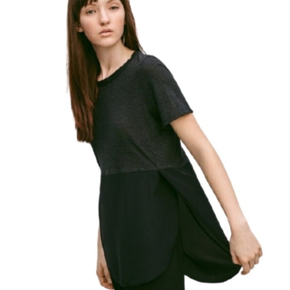 Wilfred Capucine Silk T-shirt Two Tone Tee shirt, Blue, XS - Picture 1 of 9